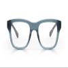 eyebobs Kvetcher Unisex Premium Blue Light Readers, Transparent Grey Teal Front with Black Tokyo Temples2.00 Diopter view 1