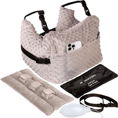 MOYOAMA Post Mastectomy Pillow 4 Pcs Protective Kit incl 1 Gel Pack, Seatbelt Cushion, Shower Lan- Breast Surgery Must Haves,Breast Reduction Recovery Supplies, Breast Augmentation,Post Op Essentials