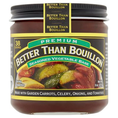 Better Than Bouillon Premium Seasoned Vegetable Base, Blendable Base for Added Flavor, 38 Servings Per Jar 8 Ounce (Pack of 1)