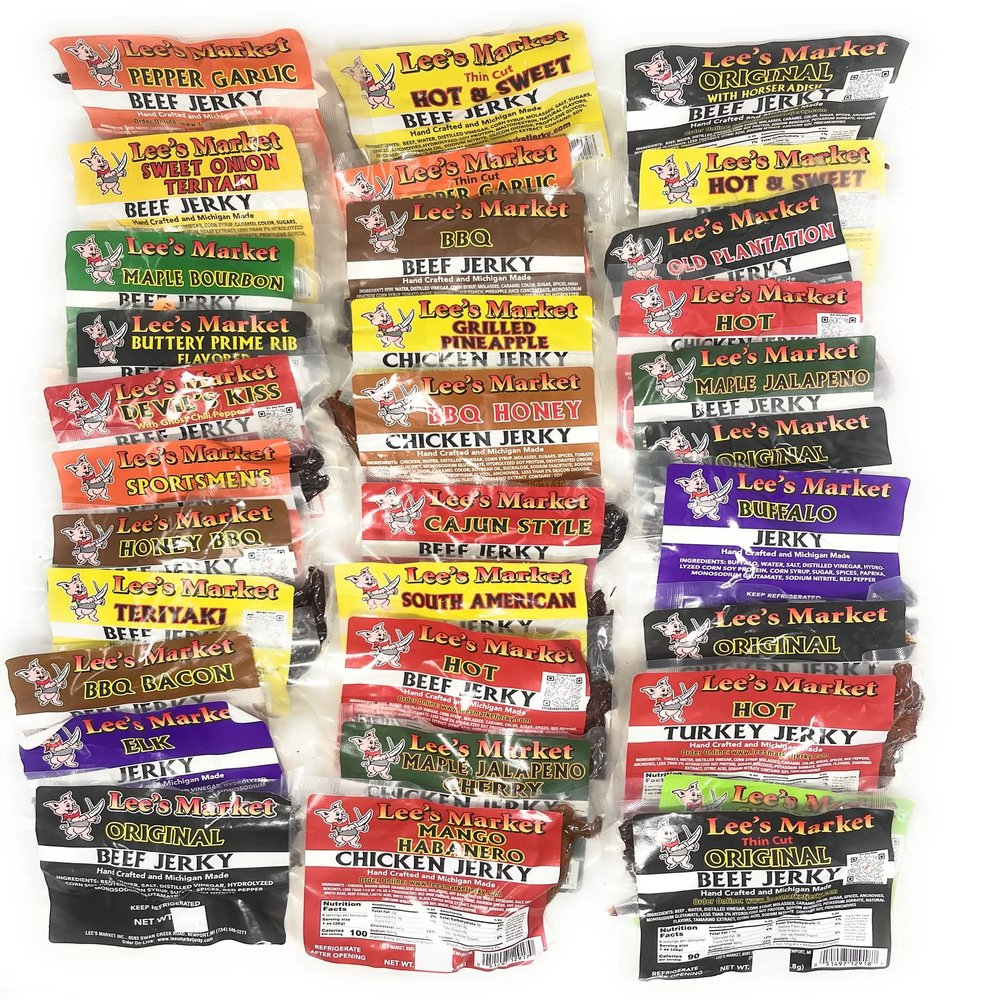 Lee's Market Beef Jerky Sample Bundle - Soft & Tender - Healthy Low Carb, Gluten-Free Snack - Paleo & Keto-Friendly - Michigan Made Handcrafted Jerky - Specialty Gourmet Meat Snacks