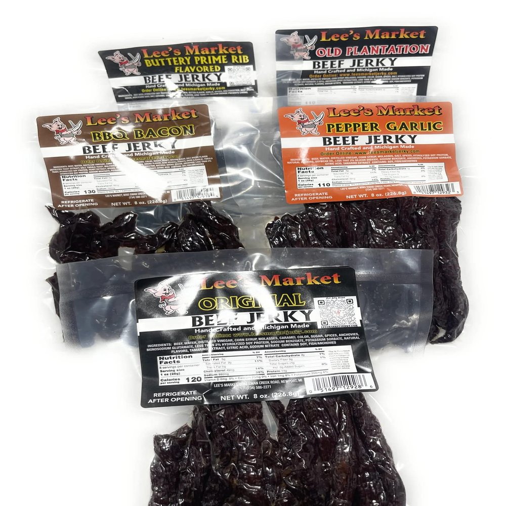 Lee's Market Savory Beef Jerky Bundle - Soft & Tender - Healthy Low Carb, Gluten-Free Snack - Paleo & Keto-Friendly - Michigan Made Handcrafted Jerky - Specialty Gourmet Meat Snacks