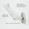 18-inch Coronado Designer Oval Bathroom Shower Grab Bar with Mitered Corners, Satin view 4
