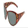 Calabria 645SB Polarized BiFocal Reading Sunglasses +2.00 Red Tortoise/Grey Womens Oval Bi-Focal Readers Trendy w/Hard Case view 1