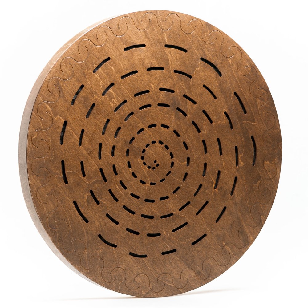 Sound Therapy Tool "Water-Fall Disk" 20 inch | Powerful Ocean Sound | Wooden Rain Drum | Long and Soft Relaxing Sound | 100% Handmade from Natural Wood