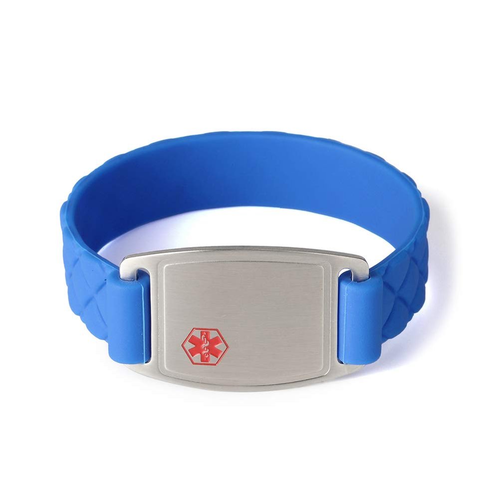 BAIYI HOPE Personalized Silicone Medical Alert ID Bracelets for Women and Men Custom Engraving Stainless Steel Medical Emergency Identification Bracelet