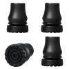4Pcs Cane Tips 3/4 Inch Heavy Duty Rubber Cane Tips, Anti Slip TPR Replacement Rubber Tips for Canes, Walking Sticks, Hiking Stick, Seniors Crutches Black view 1