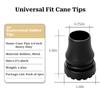 4Pcs Cane Tips 3/4 Inch Heavy Duty Rubber Cane Tips, Anti Slip TPR Replacement Rubber Tips for Canes, Walking Sticks, Hiking Stick, Seniors Crutches Black view 2