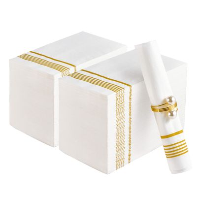 200 Pack Paper Napkins Guest Towels Disposable Premium Quality 3-ply Dinner Napkins Disposable Soft, Absorbent, Party Napkins Wedding for Kitchen, Parties, Dinners or Events