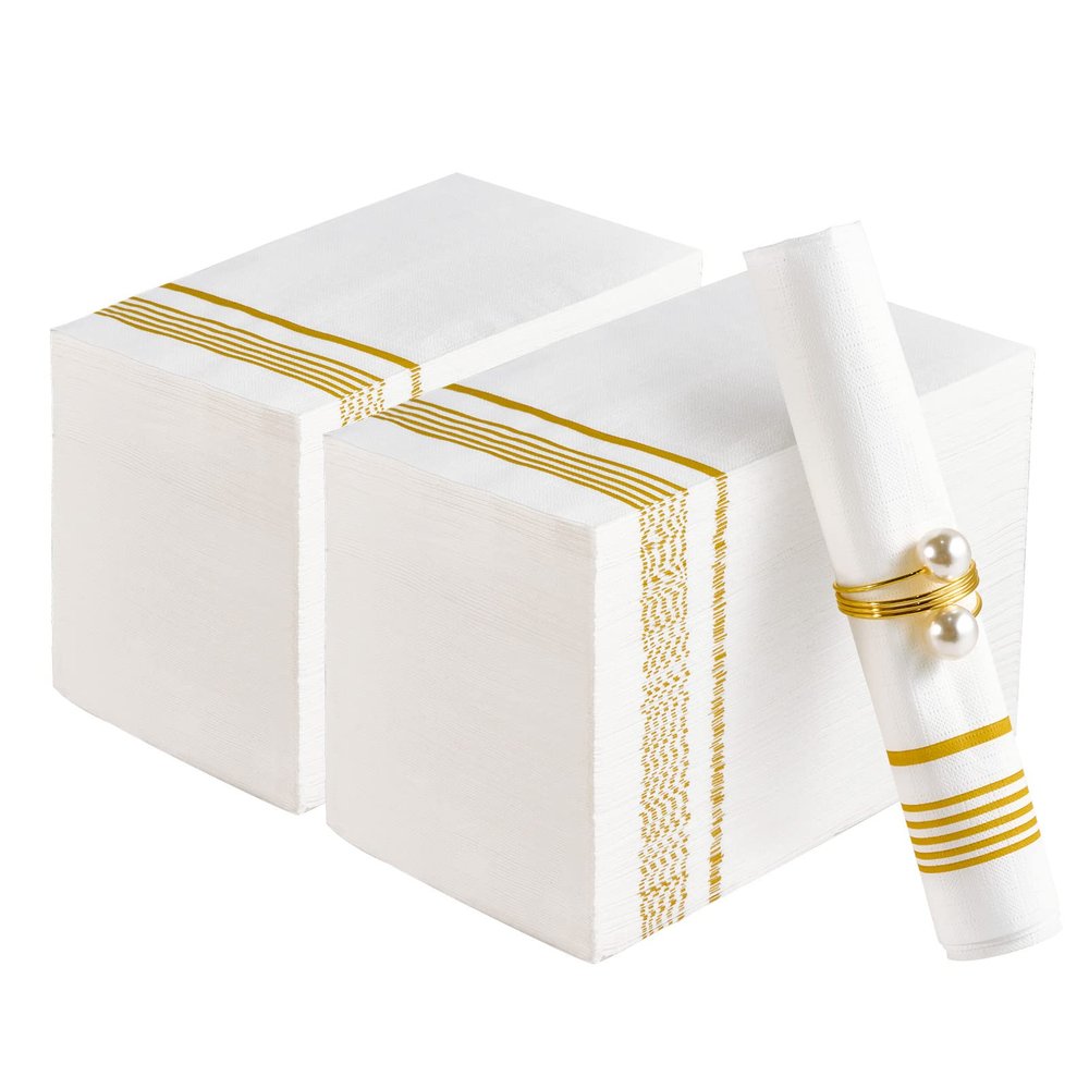 200 Pack Paper Napkins Guest Towels Disposable Premium Quality 3-ply Dinner Napkins Disposable Soft, Absorbent, Party Napkins Wedding for Kitchen, Parties, Dinners or Events