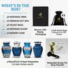 Graceful Small Urns for Human Ashes Keepsake Elegant Cremation Urn for Cherished Memories Tiny Urn Keepsakes Mini Urns for Human Ashes (Blue, Set of 4) view 2