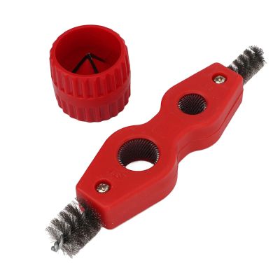 Copper Pipe Polishing Chamferer Kit, Copper Pipe Cleaner Reamer with Pipe Cleaning Brush for PVC PPR Brass Aluminum Pipes