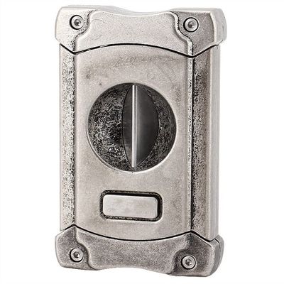 TOEWOE V- Cut Cigar Cutter, Stainless Steel Cigar Cutter, Cigar Cutter Guillotine, Stainless Steel Blades, Built-in Cigar Punch Cutter, Gift for Father, Boyfriend (Color : Silver)
