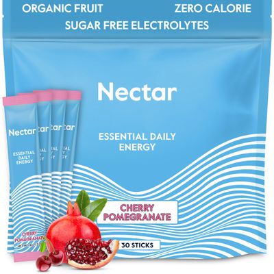 Nectar Energy Booster - Organic Caffeine, B12 & Electrolytes - Sugar Free & Zero Calorie Healthy Coffee, Energy Drink & Soda Alternative Hydration & Energy Supplement (Cherry Pomegranate 30 Pack)