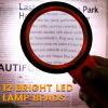 AIXPI Magnifying Glass with Light, Handheld Large Magnifying Glass 12 LED Illuminated Lighted Magnifier for Macular Degeneration Seniors Reading Inspection Coins Jewelry Orange view 3