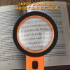 AIXPI Magnifying Glass with Light, Handheld Large Magnifying Glass 12 LED Illuminated Lighted Magnifier for Macular Degeneration Seniors Reading Inspection Coins Jewelry Orange view 4