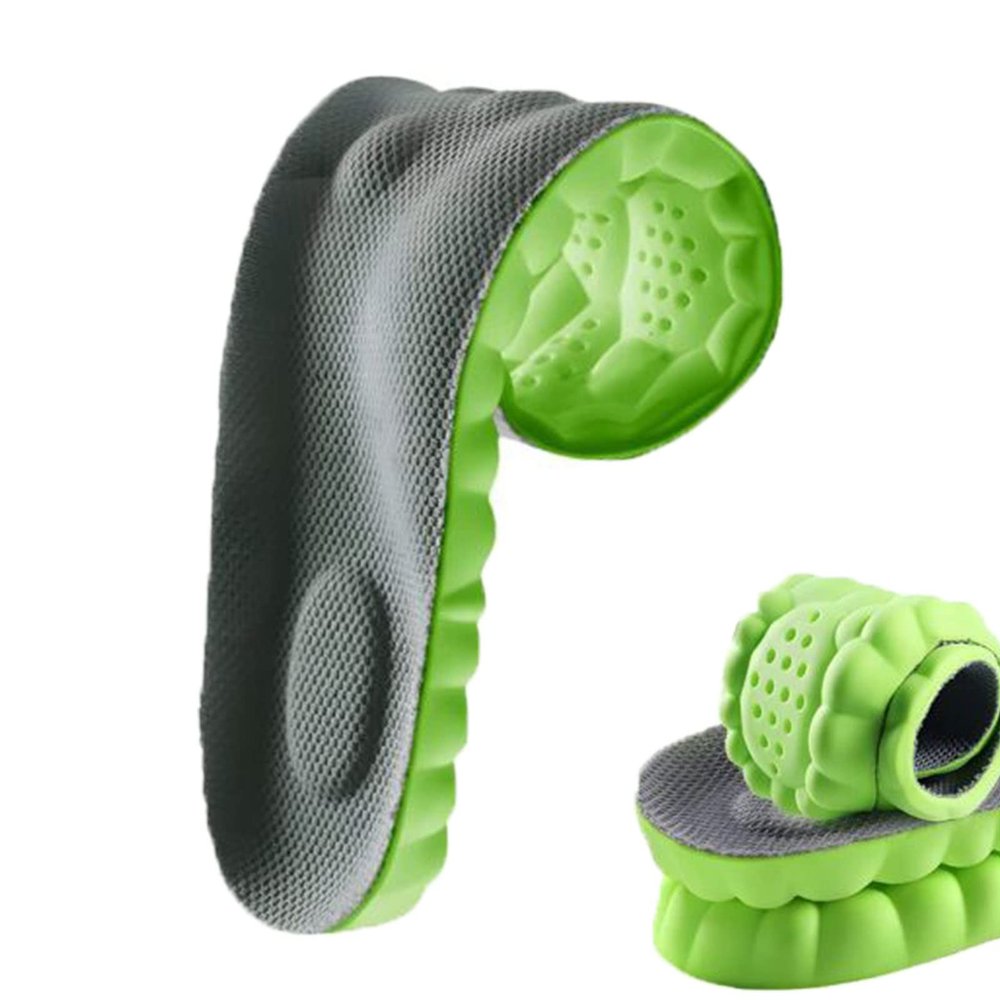 Distinguisha 4D Constant Temperature Comfort Starter U-Shape Insoles, Distinguisha Memory Foam Insoles, Soft Breathable High-Elastic Shock-Absorbing Insoles (45-46, Green)