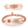 Divoti Custom Engraved Medical ID Alert Bracelet, 4-Line Personalized Conditions | 5.5-9" Stainless Steel Rope Chain with Secure Lobster Claw/RG-RE/Medium:7.5/8.5" view 1