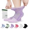 Bulinlulu Diabetic Socks with Grippers for Men Women -6 Pairs Non Binding Diabetic Ankle Slipper Socks Size 6-9 9-12(Bright-Medium) view 1