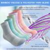 Bulinlulu Diabetic Socks with Grippers for Men Women -6 Pairs Non Binding Diabetic Ankle Slipper Socks Size 6-9 9-12(Pure-Medium) view 4