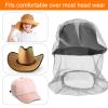 Funtery 12 Pcs Mosquito Head Mesh Face Fly Netting Hood Protecting Sun Fishing Hat with Net for Men Women(Gray) view 4