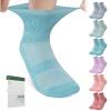 Bulinlulu Diabetic Socks for Women&Men,6 Pairs Non Binding Diabetic Ankle Socks,Wide Socks with Seamless Toe Size 6-9 9-11(Large-Pure) view 1