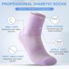 Bulinlulu Diabetic Socks for Women&Men,6 Pairs Non Binding Diabetic Ankle Socks,Wide Socks with Seamless Toe Size 6-9 9-11(Large-Pure) view 3