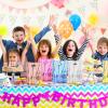 HAPMARS 50 Pcs Birthday Party Favor Bags, Stripe Goodie Candy Bags with Handles for Kids Baby Girls & Boys, Party Treat Plastic Loot Gift Bag Bulk for Baby Showers Weeding view 2