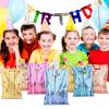 HAPMARS 50 Pcs Birthday Party Favor Bags, Stripe Goodie Candy Bags with Handles for Kids Baby Girls & Boys, Party Treat Plastic Loot Gift Bag Bulk for Baby Showers Weeding view 3