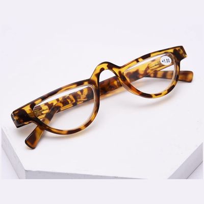 FREAZE Half Moon Reading Glasses With Spring Hinge Computer Readers For Men And Women Hd Cat Eye Eyeglasses 1.0+ 2.0+ (Color : Tortoiseshell 1, Size : 3.0X)