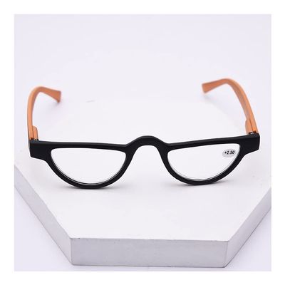 FREAZE Half Moon Reading Glasses With Spring Hinge Computer Readers For Men And Women Hd Cat Eye Eyeglasses 1.0+ 2.0+ (Color : Orange, Size : 3.0X)