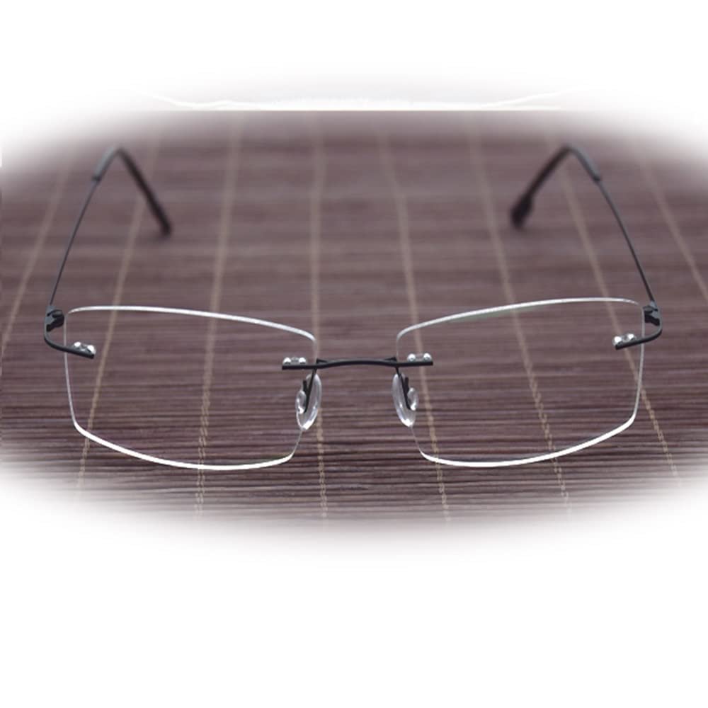 FREAZE Light Weight Readers Rimless Eyewear Photochromic Reading Glasses Screwless Eyeglasses Slim Temples For Unisex +1.75 (Color : Black, Size : 1.25x)