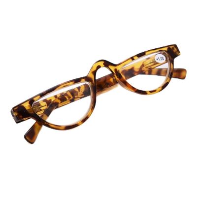 FREAZE Half Moon Reading Glasses With Spring Hinge Computer Readers For Men And Women Hd Cat Eye Eyeglasses 1.0+ 2.0+ (Color : Tortoiseshell 1, Size : 2.0X)