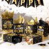 TaoBary 12 Pcs Graduation Gift Bags with Tissue Party Favor Bag Handles Class of 2025 Grad Paper Goodie Bulk for Congrats Supplies(Black Gold) view 2