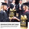 TaoBary 12 Pcs Graduation Gift Bags with Tissue Party Favor Bag Handles Class of 2025 Grad Paper Goodie Bulk for Congrats Supplies(Black Gold) view 4