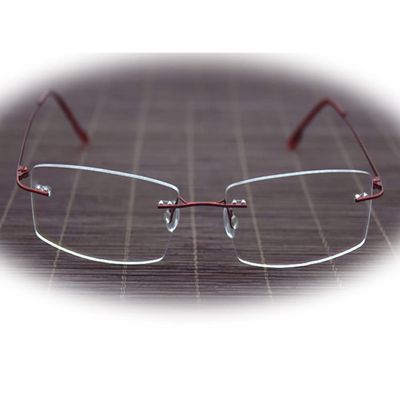 FREAZE Light Weight Readers Rimless Eyewear Photochromic Reading Glasses Screwless Eyeglasses Slim Temples For Unisex +1.75 (Color : Red, Size : 3.0x)