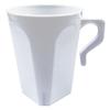 PARTY BARGAINS 8oz Square White Plastic Coffee Cups with Handles - [8 Pack] Disposable Plastic White Tea Cups, Excellent for Weddings, Bridal Showers, Engagement Parties, Camping view 1