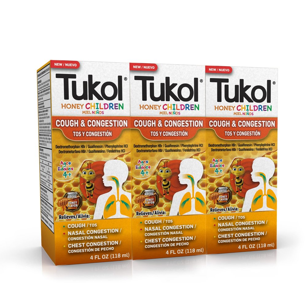 TUKOL Cough & Cold Children Honey, 4 Fl Oz (Pack of 3)