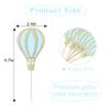 12PCS Hot Air Balloon Cupcake Topper - Glitter Cupcake Toppers, Baby Shower Decorations, Birthday Party Supplies, Retirement/Travel/Graduation Theme Party Decor (Hot Air Balloon Toppers Blue) view 2