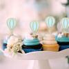 12PCS Hot Air Balloon Cupcake Topper - Glitter Cupcake Toppers, Baby Shower Decorations, Birthday Party Supplies, Retirement/Travel/Graduation Theme Party Decor (Hot Air Balloon Toppers Blue) view 3