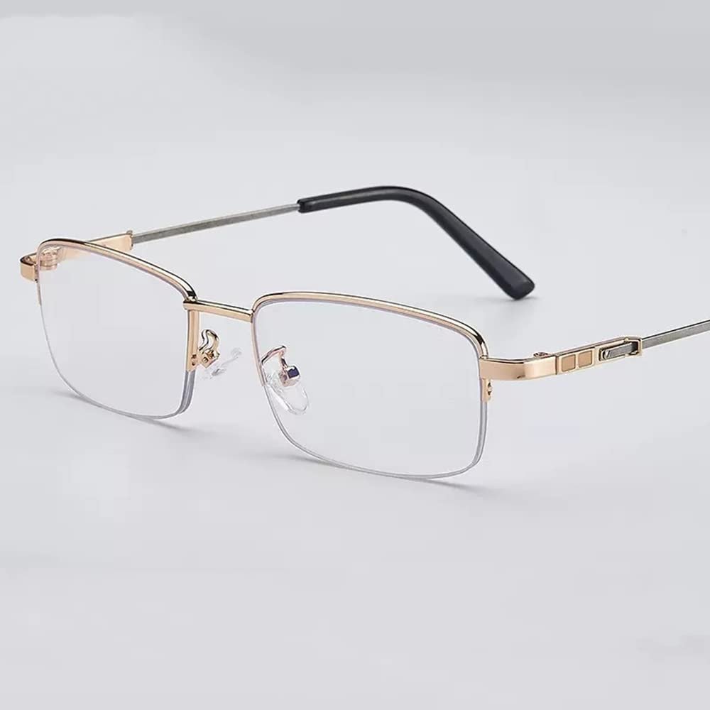 FREAZE Discoloration Reading Glasses Fluorescent Temples Eyeglasses Multifocus Computer Readers For Men And Women 1.0x 2.0x (Color : Gold, Size : 2.5x)