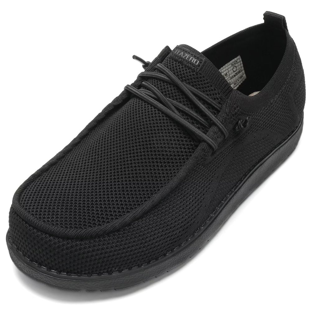 ITAZERO Men's Extra Wide Shoes Orthopedic Diabetic Slip-On 4E Walking Shoes with Arch Support Plantar Fasciitis Breathable Wide Feet (Black 11)