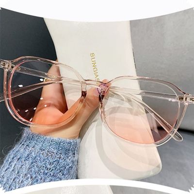 FREAZE Large Frame Reading Glasses Tinted Lens Eyeglasses Fashion Computer Readers For Men And Women 1.0x Blue Light Blocking (Color : Transparent powder, Size : 2.5x)