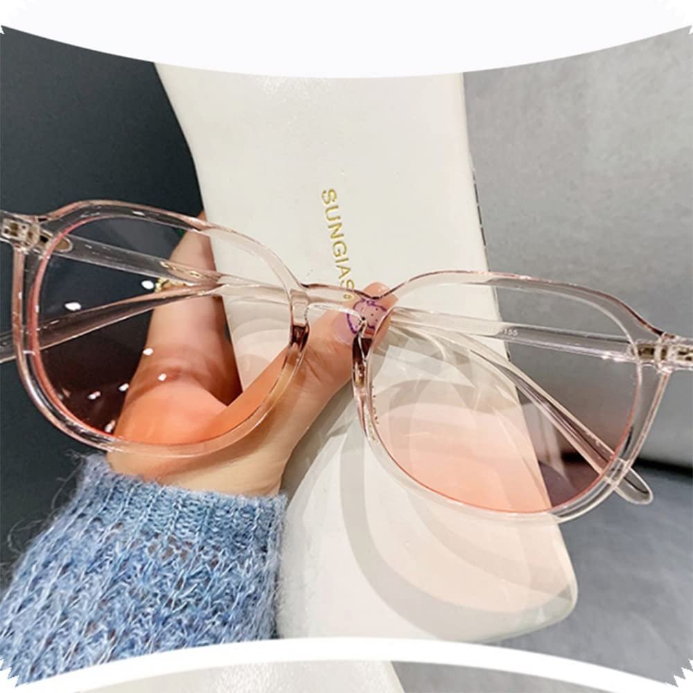 FREAZE Large Frame Reading Glasses Tinted Lens Eyeglasses Fashion Computer Readers For Men And Women 1.0x Blue Light Blocking (Color : Transparent powder, Size : 2.5x)