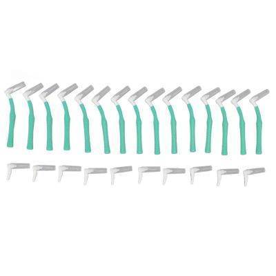 Fdit L Shaped Interdental Brush, 25 Pieces, Push Pull Design, Soft Bristles, ABS Material, Compact and Portable for Oral Care