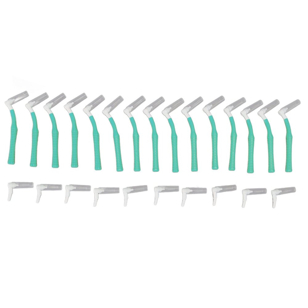 Fdit L Shaped Interdental Brush, 25 Pieces, Push Pull Design, Soft Bristles, ABS Material, Compact and Portable for Oral Care