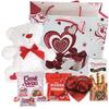 Valentines Day Gift Basket Set | Teddy Bear Plush (COLOR VARYS), Creme Savers Hard Candy, Individually Wrapped, Hershey Kisses Milk Chocolate, Heart Shape Elmer Chocolates Dark Chocolate or Hazelnut Pirouline Wafers, & Valentine Bag (Design Varies | view 1