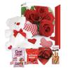 Valentines Day Gift Basket Set | Teddy Bear Plush (COLOR VARYS), Creme Savers Hard Candy, Individually Wrapped, Hershey Kisses Milk Chocolate, Heart Shape Elmer Chocolates Dark Chocolate or Hazelnut Pirouline Wafers, & Valentine Bag (Design Varies | view 3