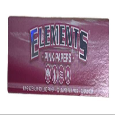 Elements Pink Rolling Papers King Size Slim (32 sheets per pack) + RSV Scoop Card (1 pack)