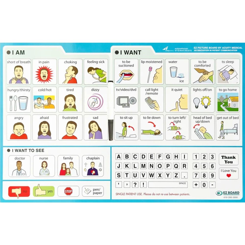 Acuity Medical EZ Patient Communication Picture Board