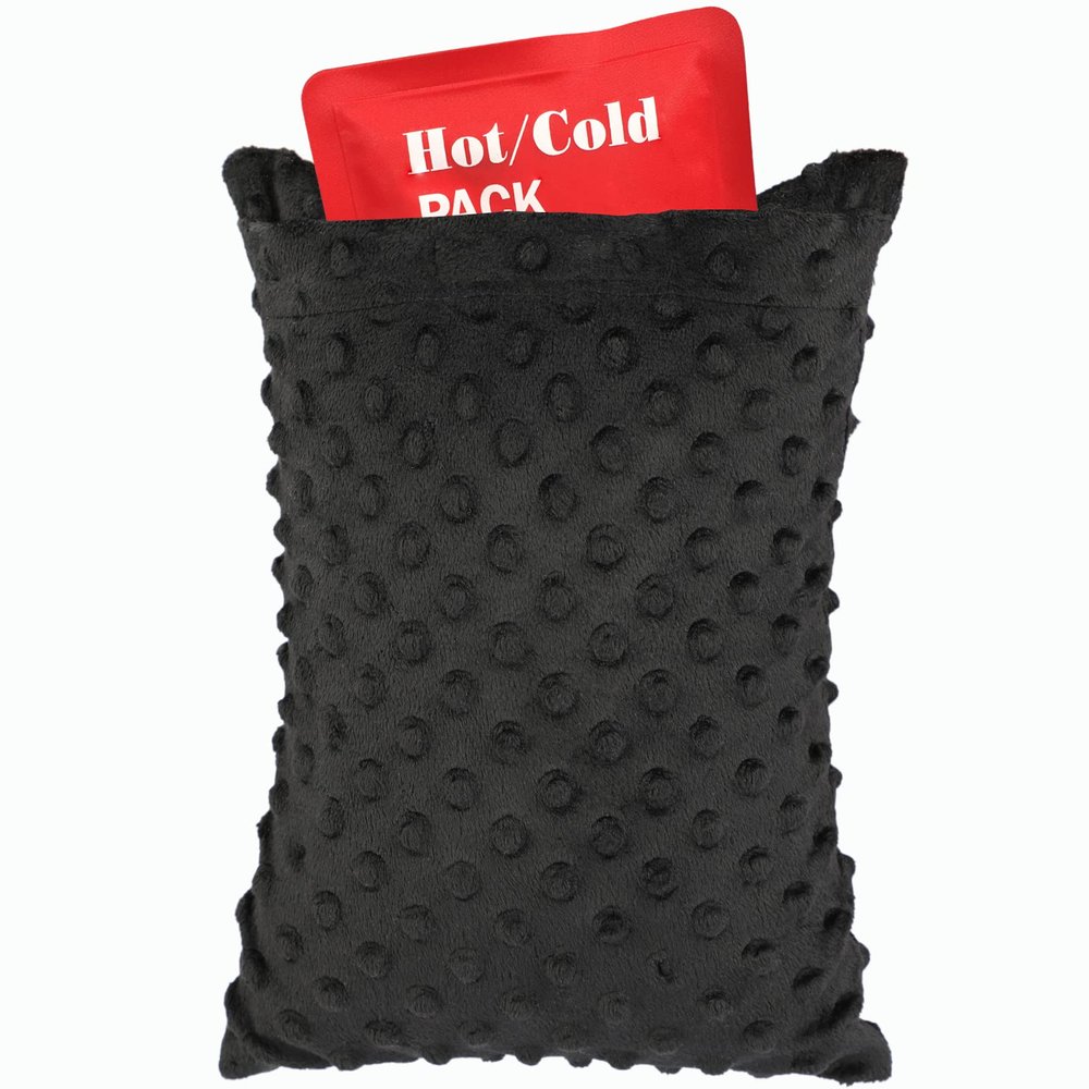 BNRendles Hysterectomy Pillow Pocket Tummy Pillows, Hysterectomy Recovery Gifts, Ice Pack Not Included, Small Portable Abdominal Cushion After Surgery Post C-Section Women Minky Dot Black